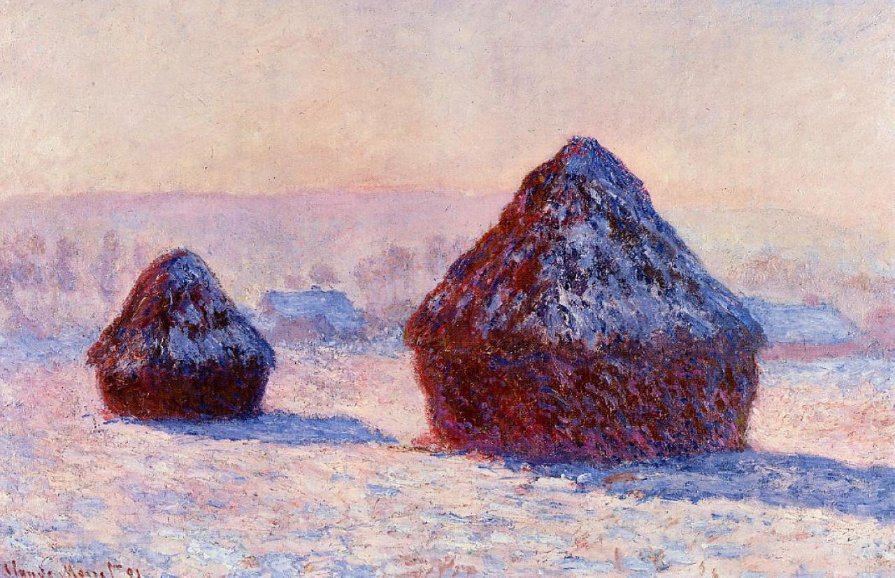 Grainstacks in the Morning, Snow Effect 1891